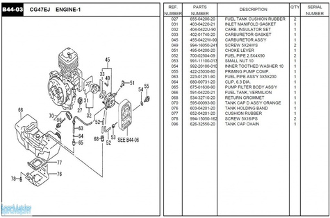 HITACHI Części zamienne do CG47EJ.