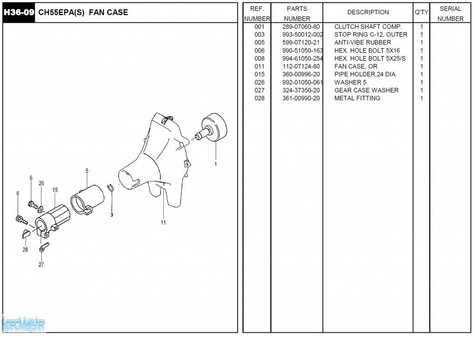 HITACHI Części zamienne do CH55EPA(S).