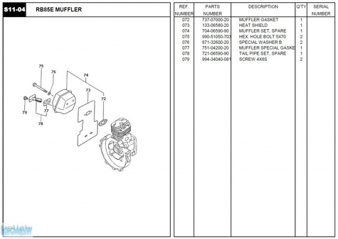HITACHI Części zamienne do RB85E.