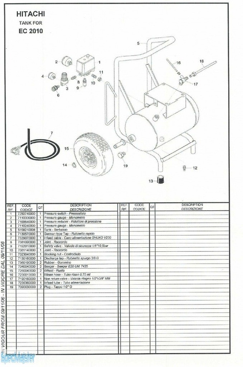 HITACHI Części zamienne do EC2010(EC1800).