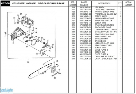 HITACHI Części zamienne do CS45EL.