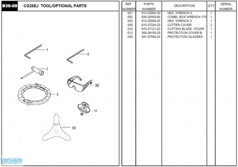 HITACHI Części zamienne do CG28EJ.