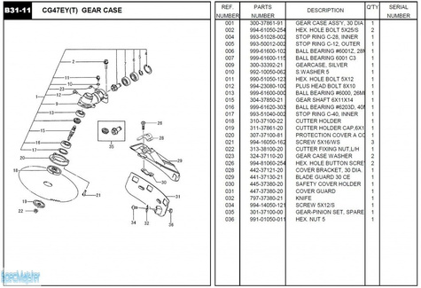 HITACHI Części zamienne do CG47EY(T).