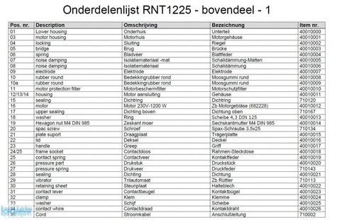 HITACHI Części zamienne do RNT1225.