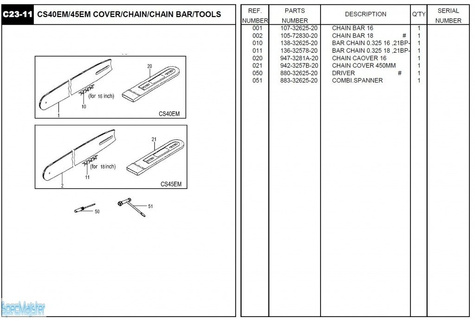 HITACHI Części zamienne do CS45EM.