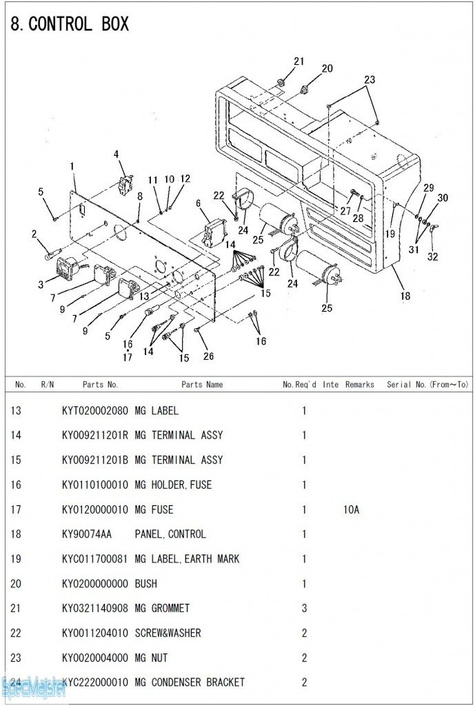 HITACHI Części zamienne do E35MA.