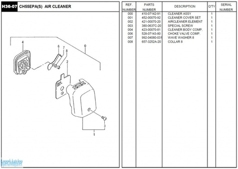 HITACHI Części zamienne do CH55EPA(S).