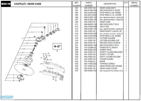 HITACHI Części zamienne do CG47EJ(T).