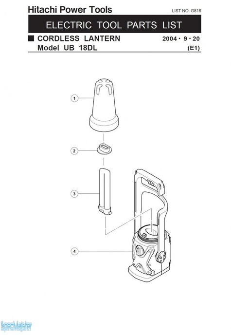 HITACHI Części zamienne do UB18DL.