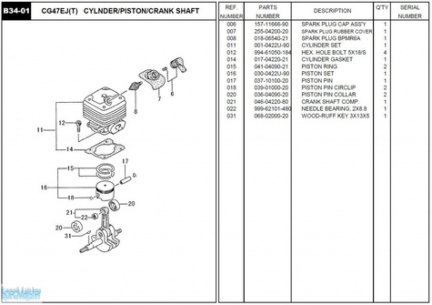 HITACHI Części zamienne do CG47EJ(T).