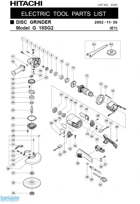HITACHI Części zamienne do G18SG2.
