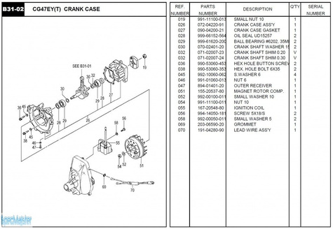 HITACHI Części zamienne do CG47EY(T).