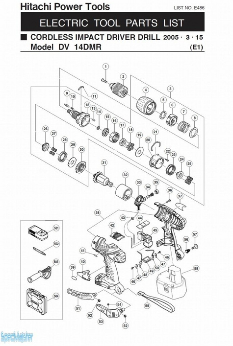 HITACHI Części zamienne do DV14DMR.