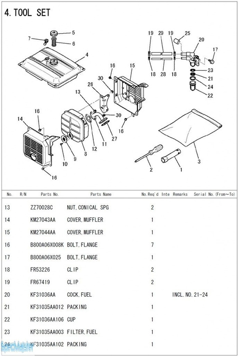 HITACHI Części zamienne do E35MA.