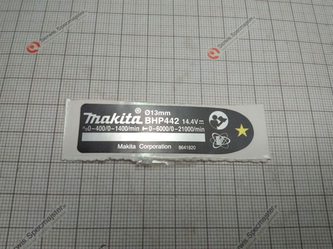 MAKITA Część zamienna do BHP442- Tabliczka znamionowa Nr. 1 Kod: 864182-0