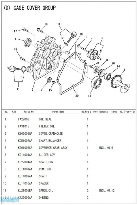 HITACHI Części zamienne do E40MA. Rozkładówka nr.1