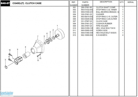 HITACHI Części zamienne do CG40EJ(T).