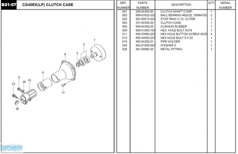HITACHI Części zamienne do CG40EK(LP).