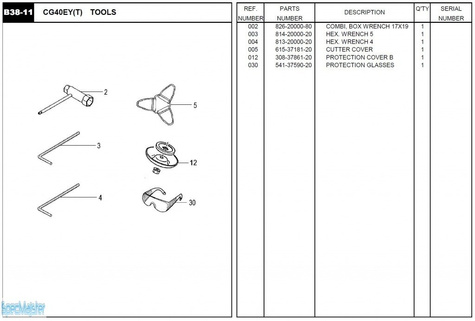 HITACHI Części zamienne do CG40EY(T).