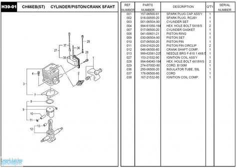 HITACHI Części zamienne do CH66EB(ST).