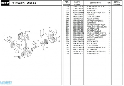 HITACHI Części zamienne do CH78ED(CP).