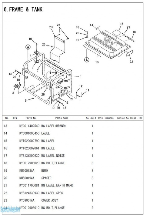 HITACHI Części zamienne do E50MA. Rozkładówka nr.1
