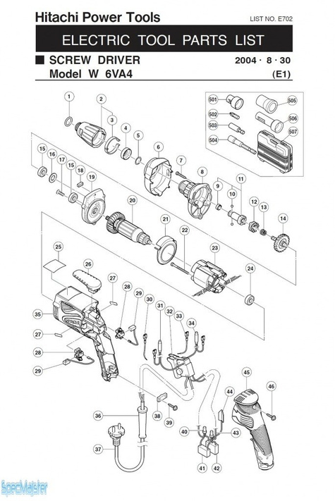 HITACHI Części zamienne do W6VA4.