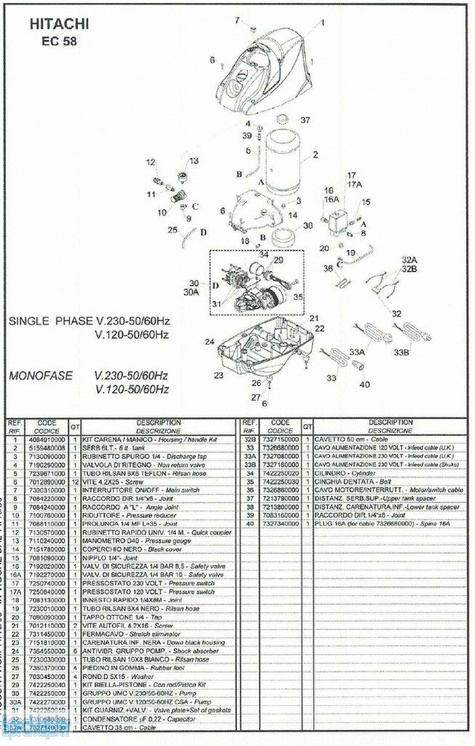 HITACHI Części zamienne do EC58.