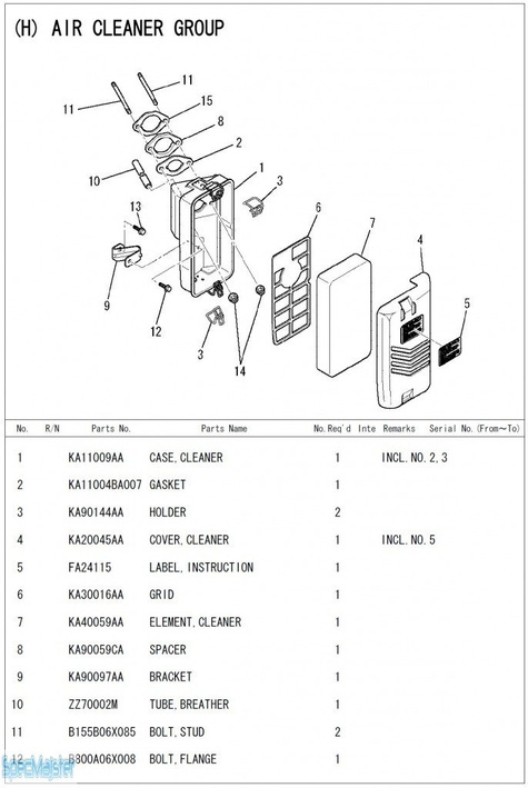 HITACHI Części zamienne do E35MA.