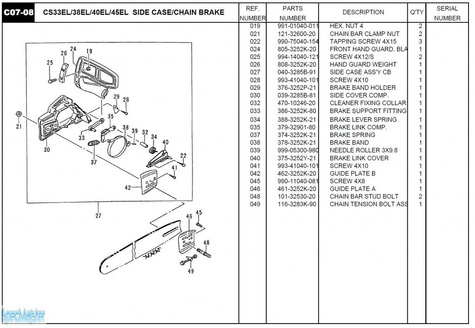 HITACHI Części zamienne do CS38EL.