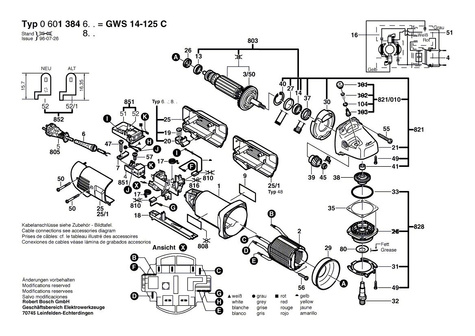 BOSCH Części zamienne do GWS 14-125 C.