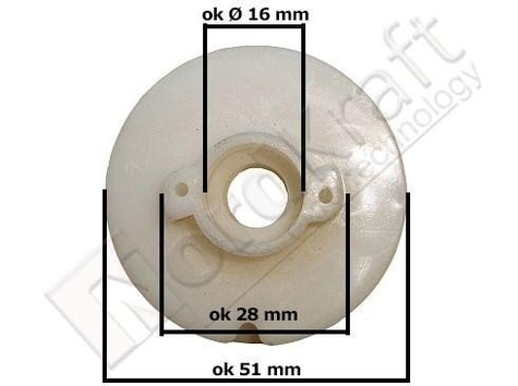 Koło linowe do startera twardego T26 do kosy spalinowej Kod: CZKOS-0103