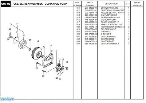 HITACHI Części zamienne do CS45EL.