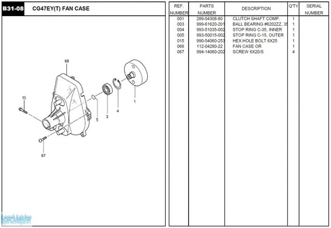 HITACHI Części zamienne do CG47EY(T).
