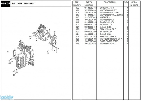 HITACHI Części zamienne do RB100EF.