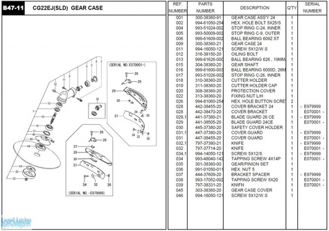 HITACHI Części zamienne do CG22EJ(SLD).