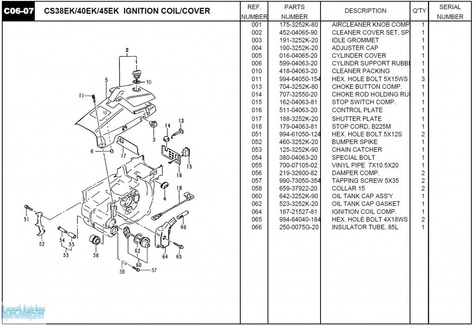 HITACHI Części zamienne do CS45EK.