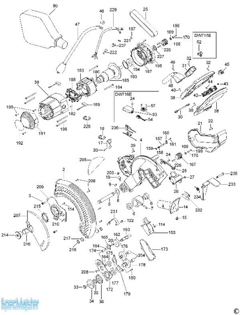 DeWALT Części zamienne do DW716.