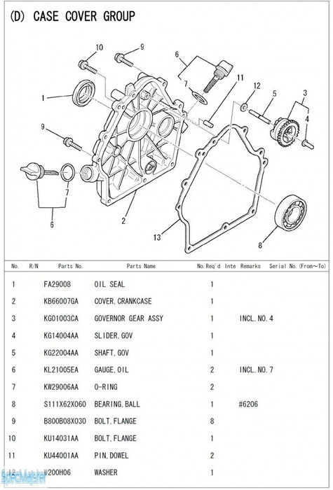 HITACHI Części zamienne do E35MA.