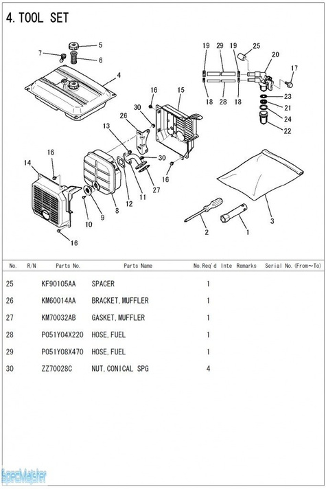 HITACHI Części zamienne do E35MA.