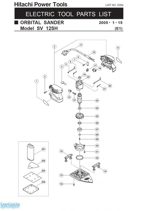 HITACHI Części zamienne do SV12SH.