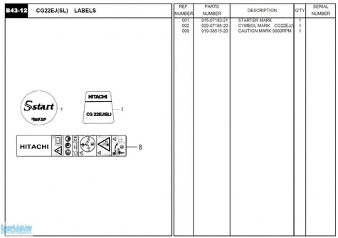 HITACHI Części zamienne do CG22EJ(SL).