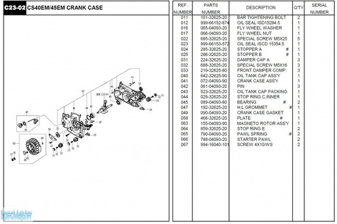 HITACHI Części zamienne do CS45EM.