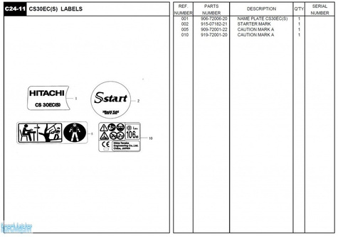 HITACHI Części zamienne do CS30EC(S).