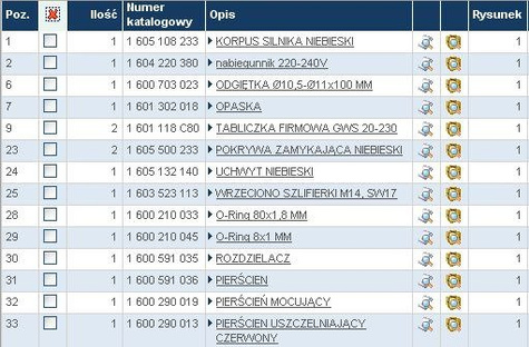 BOSCH Części zamienne do GWS 20-230H