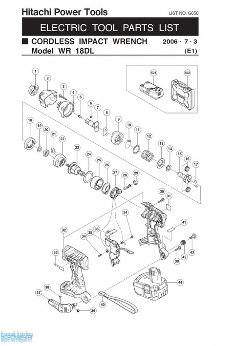 HITACHI Części zamienne do WR18DL.
