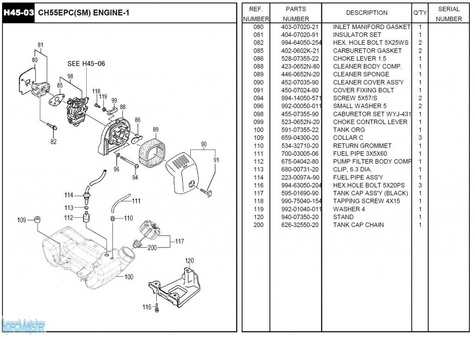 HITACHI Części zamienne do CH55EPC(SM).