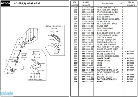 HITACHI Części zamienne do CG27EJ(S).