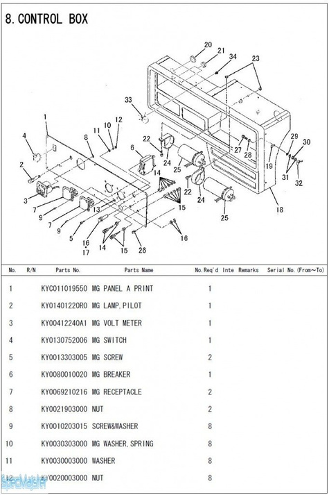 HITACHI Części zamienne do E50MA. Rozkładówka nr.1