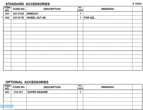 HITACHI Części zamienne do G18SG2.